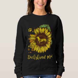 Dackel Mama Bestes Geschenk Sonnenblumen Design mi Sweatshirt