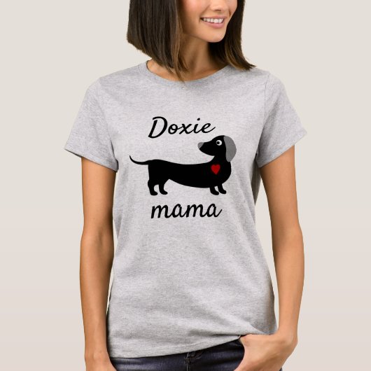 Dackel Mama Dackel Rotes Herz T-Shirt (Vorderseite)