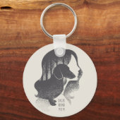 Dackel Mama Dotwork Pointillismus Illustration Schlüsselanhänger (Vorderseite)