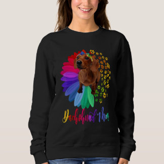 Dackel Mama Eine halbe Sonnenblume Dackel Mutter Sweatshirt