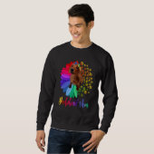 Dackel Mama Eine halbe Sonnenblume Dackel Mutter Sweatshirt (Vorne ganz)