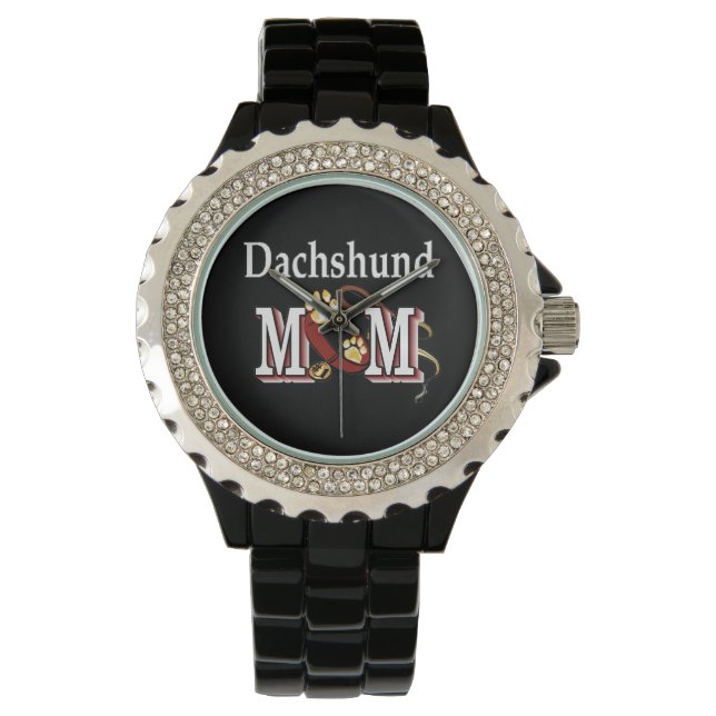 Dackel Mama Geschenke Armbanduhr (Vorderseite)