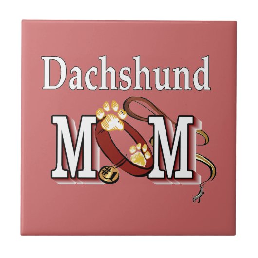 Dackel Mama Geschenke Fliese (Vorderseite)