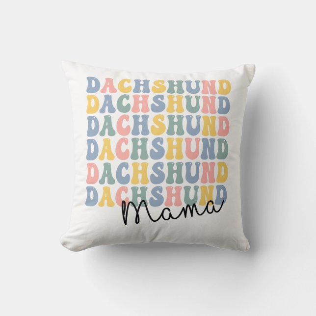 Dackel Mama Kissen (Vorderseite)
