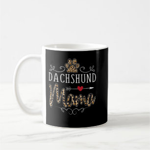 Dackel Mama Leopard Print Shirt Hund Mama Kaffeetasse