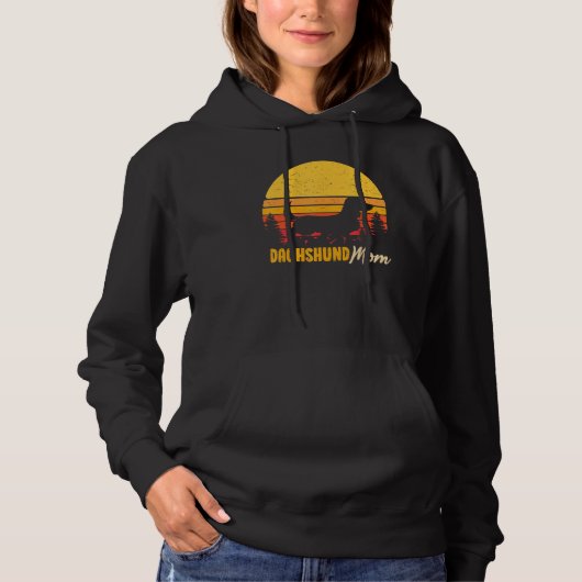 Dackel Mama Mama Vintag Retro Hunde Frauen Hoodie (Vorderseite)