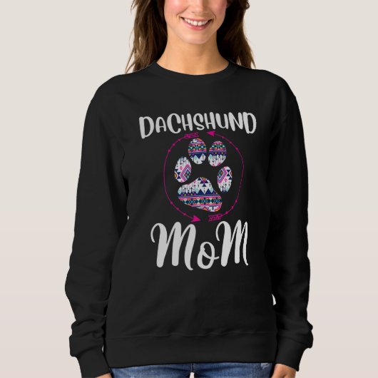 Dackel Mama Niedlich Paw Print Arrow Downer Sweatshirt (Vorderseite)