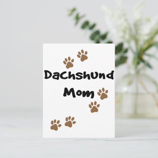 Dackel Mama Postkarte (Stehend Vorderseite)