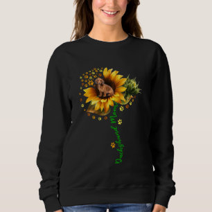 Dackel Mama Sonnige Dackel auf Sonnenblumenkuh Sweatshirt