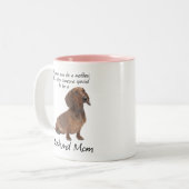 Dackel-Mama-Tasse Zweifarbige Tasse (Vorderseite Links)