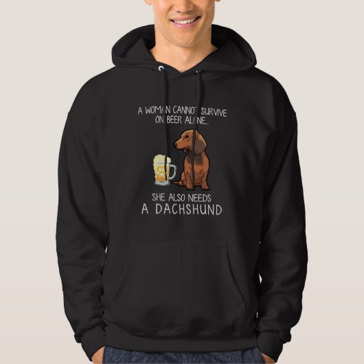 Dackel Mama und Bierfreund Hoodie (Vorderseite)