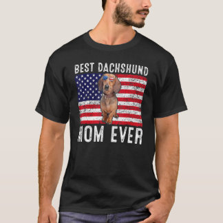 Dackel Mama US amerikanische Flagge Dackel Hund Ei T-Shirt