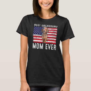 Dackel Mama US amerikanische Flagge Dackel Hund Ei T-Shirt