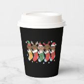 Dackel Mama Weihnachten Hund viel Geschenk Neues J Pappbecher (Vorderseite)