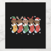 Dackel Mama Weihnachten Hund viel Geschenk Neues J Weinetikett (Einzelnes Label)