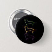 Dackel Mardi Gras Beads Button (Vorne & Hinten)