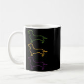 Dackel Mardi Gras Beads Kaffeetasse (Links)