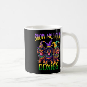 Dackel Mardi Gras Zeigen Sie mir Ihre Dackeln Mard Kaffeetasse
