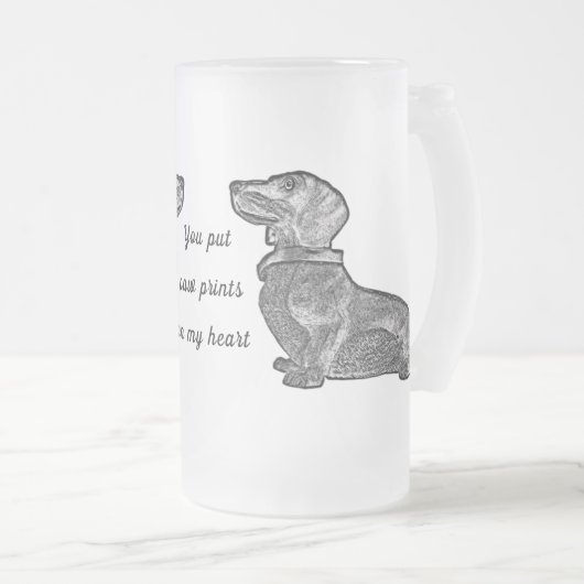 Dackel Mattglas Bierglas (VorderseiteRechts)