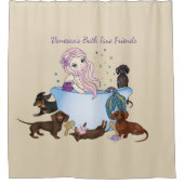 Dackel Meerjungfrau Duschvorhang (Vorderseite)