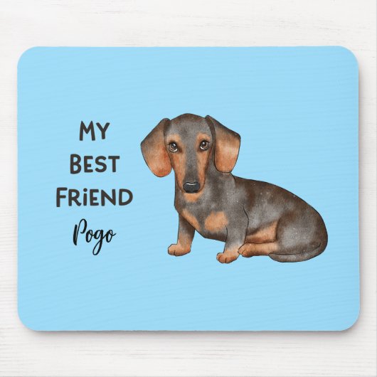 Dackel Mein bester Freund, eigener Name Mousepad (Vorne)
