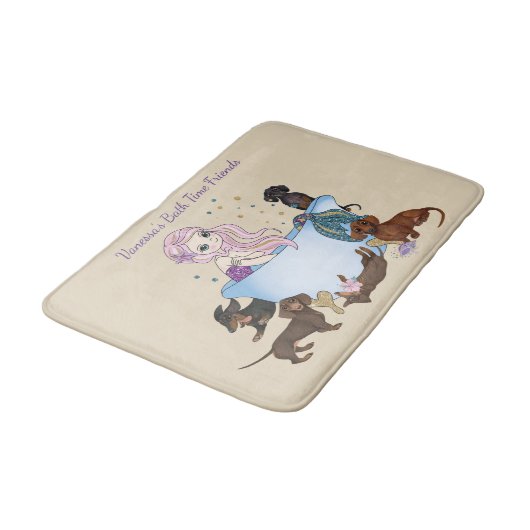 Dackel Mermaid Bath Mat Badematte (Schrägansicht)