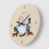 Dackel Mermaid Bath Time Wall Clock Große Wanduhr (Winkel)