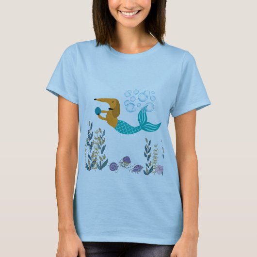Dackel Mermaid T - Shirt (Vorderseite)