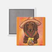 Dackel Mexiko Magnet (Vorderseite/Rückseite)