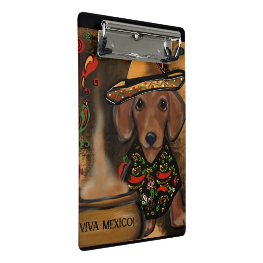 Dackel Mini Klemmbrett (Schrägansicht)