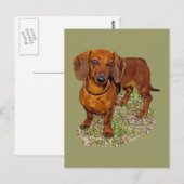 Dackel Miniaturgeschenk Postkarte (Vorne/Hinten)