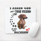 Dackel Miniaturgeschenk, Wursthund, Würstchen Wog, Mousepad (Mit Mouse)