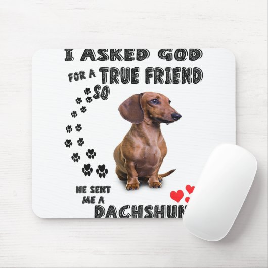 Dackel Miniaturgeschenk, Wursthund, Würstchen Wog, Mousepad (Mit Mouse)