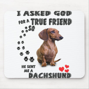 Dackel Miniaturgeschenk, Wursthund, Würstchen Wog, Mousepad