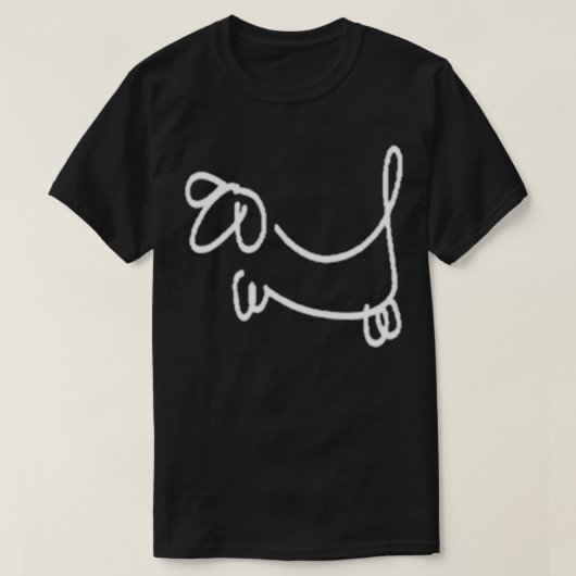 Dackel minimalistischer Design Hundeliebhaber T-Shirt (Design vorne)