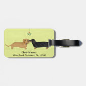 Dackel Mistletoe Kiss - Dackel Hund Weihnachten Gepäckanhänger (Rückseite horizontal)