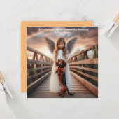Dackel mit Angel Rainbow Bridge Sympathy Card Karte (Vorderseite/Rückseite Beispiel)
