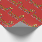 Dackel mit Antlern zu Weihnachten Geschenkpapier (Ecke)