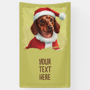 Dackel mit Ausstattung des Weihnachtsmanns - Weihn Banner