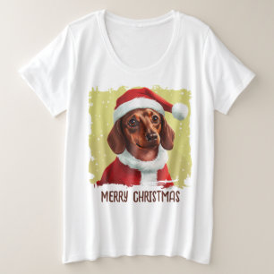 Dackel mit Ausstattung des Weihnachtsmanns - Weihn Große Größe T-Shirt