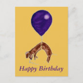 Dackel mit Ballon Postkarte (Vorderseite)