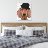 Dackel mit Black Bowler Hat Leinwanddruck (Insitu (Schlafzimmer))