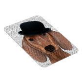 Dackel mit Black Bowler Hat Magnet (Rechte Seite)