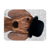 Dackel mit Black Bowler Hat Magnet (Horizontal)