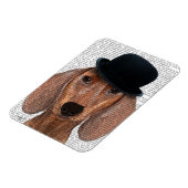 Dackel mit Black Bowler Hat Magnet (Linke Seite)