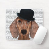 Dackel mit Black Bowler Hat Mousepad (Mit Mouse)