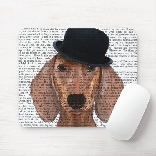 Dackel mit Black Bowler Hat Mousepad (Mit Mouse)