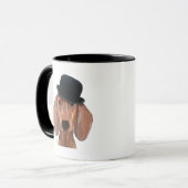 Dackel mit Black Bowler Hat Tasse (Vorderseite Links)