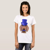 Dackel mit Blue Top Hat und Blue Mustache (Vorne ganz)