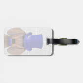 Dackel mit Blue Top Hat und Blue Mustache Gepäckanhänger (Rückseite horizontal)